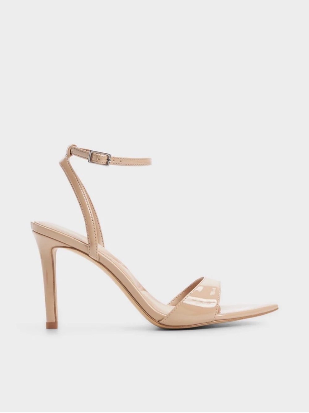 Aldo Nude Patent Ankle-Strap Stiletto Sandal